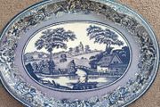 Retro 1970s Daher Decorated Ware large oval metal tin lithograph serving tray, made in England, kitchenalia