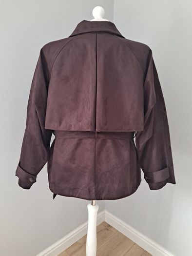 New 4th Arq chocolate brown suede effect Jacket size XL UK 16