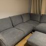 Grey Fabric Corner Sofa with Matching Ottoman Image 7