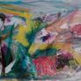 Original Abstract Painting Framed Original Floral Landscspe Garden Image 4