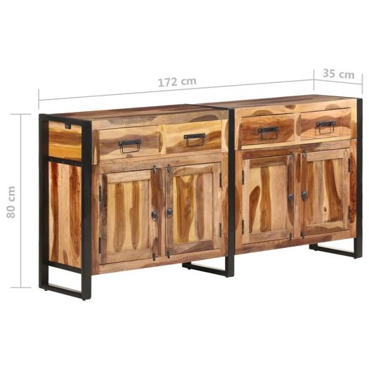 Sideboard 172x35x80 cm Solid Acacia Wood with Sheesham Finish