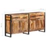 Sideboard 172x35x80 cm Solid Acacia Wood with Sheesham Finish Image 3
