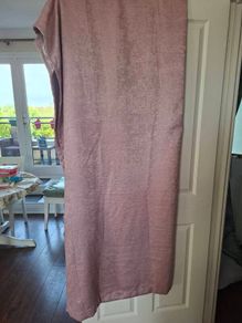 Blush pink eyelet curtains