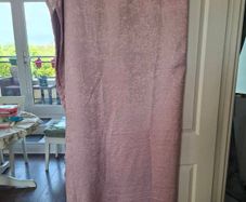 Blush pink eyelet curtains