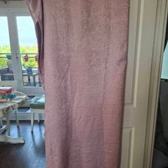 Blush pink eyelet curtains