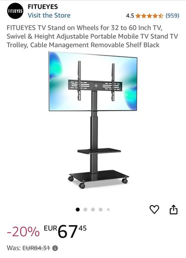 T V stand on wheels