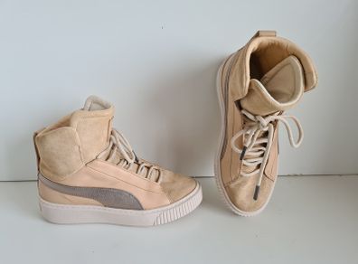 Puma boots trainers sneakers beige creamy size 4.5 EU 37.5 high
