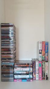 Multi collection of CDs, DVDs and VHS