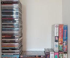 Multi collection of CDs, DVDs and VHS