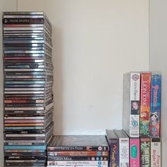 Multi collection of CDs, DVDs and VHS