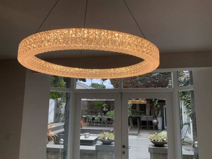 Stunning Round crystal pendant light
