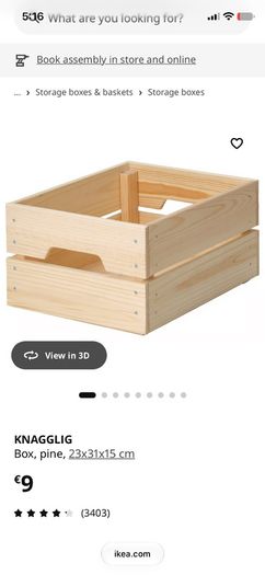 6x IKEA pine storage boxes (KNAGGLIG)