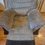Premium cream leather Sofa-3 seater. 1 grey Chair Image 6