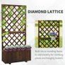 Garden Wooden Pine Trough Planter with Topped Trellis Climbing Plants Flower Raised Bed (FREE SHIPPING) Image 4