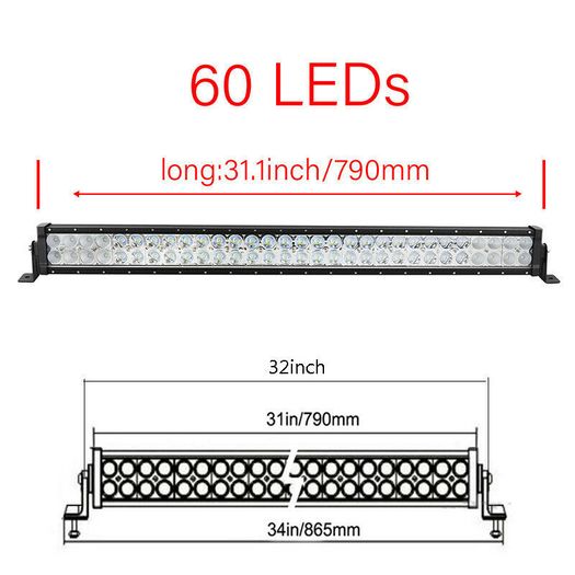 32"inch 180W LED Light Bar OffRoad Driving SUV Boat SPOT Lamp Truck Van Jeep  Driving Ford