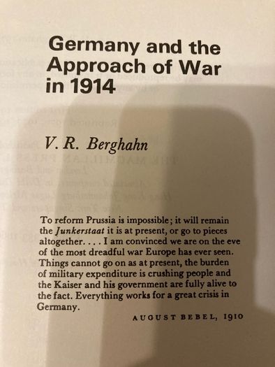 History book: 'Germany and the approach of war in 1914'