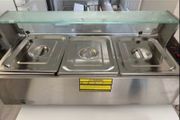 Commercial Food Warmer, 1500W Electric Stainless Steel Steam Food Warmer with Glass Cover, 3 Pan Countertop Buffet Bain Marie with Soup &amp; Perforated Ladles, for Catering, Restaurant &amp; Party