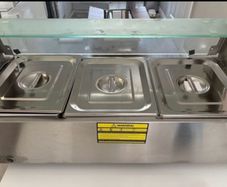 Commercial Food Warmer, 1500W Electric Stainless Steel Steam Food Warmer with Glass Cover, 3 Pan Countertop Buffet Bain Marie with Soup & Perforated Ladles, for Catering, Restaurant & Party