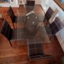 Luxurious 6-Seater Tempered Glass Dining Table with Leather Chairs Image 3