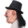 Zombie latex Halloween mask with hat and hair. Image 3