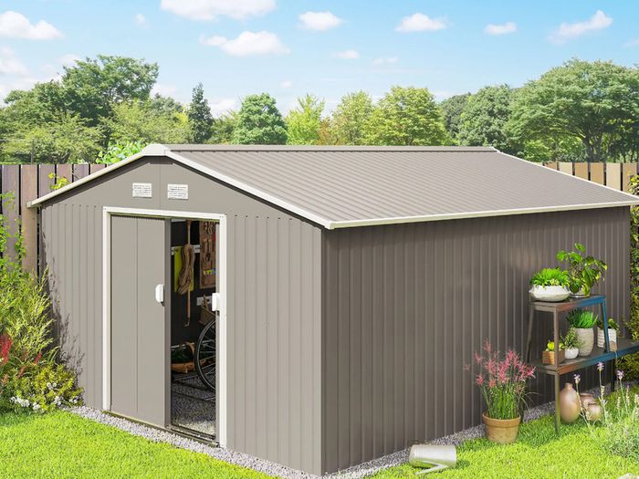13 x 11ft Large Metal Storage Shed Sliding Doors