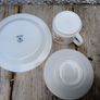 Arcopal Scania Teacup , saucer and side plate, Pyrex, milk glass Image 4