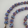 Antique Venetian Style Chevron & Skunk Glass Beads Necklace Image 4