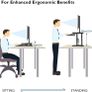 Standing Desk Converter 32in/80cm Height-Adjustable Dual Tier Workstation Ergonomic Sit-Stand for PC Laptop Keyboard Monitor Stand Compatible Up to 15kg Home Office (Black) Image 4