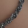 Vintage Multi Strands Striped Glass Beads Necklace Black& Green White Tribal African Trade Style Image 10