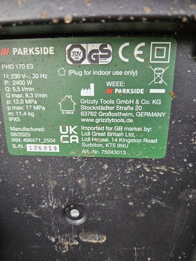 Parkside Power Washer