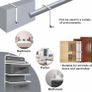 Hanging Storage Over Door Towel Wardrobe Wall Organiser for Toy Nursery Kitchen Bedroom Bathroom, Black/Grey 5 Pockets Image 4