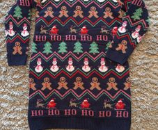 Next Christmas navy knitted dress age 8 like new!