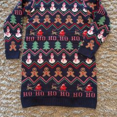Next Christmas navy knitted dress age 8 like new!