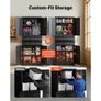Metal Storage Cabinet, 81.5 kg Shelf Load Capacity, 1800 mm Tall Garage Tool Storage Cabinet with 4 Locking Doors and Adjustable Shelves, 2 Drawers, for Garage, Home, Office, Utility Room, Black Image 3