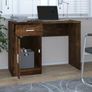 Desk with Drawer & Cabinet Smoked Oak Image 3