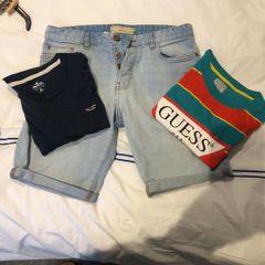 Denim shorts and 2 t shirts guess Hollister next as new