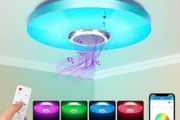 36W LED Ceiling Light with Bluetooth Speaker, Intelligent with Remote Control and APP Control, RGBW Colour Change, Adjustable for Bedroom, Kitchen, Bathroom, Nursery, Living Room
