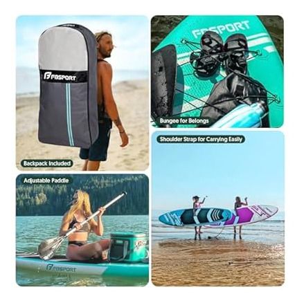 FBSPORT 11' Premium Stand Up Paddle Board - SUP Board - Mint Green