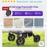 2-in-1 Foldable Rollator Walker with Seat and Pneumatic Tires for All Terrain-Purple Image 2