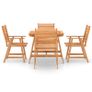 5 Piece Garden Dining Set Solid Acacia Wood Image 3