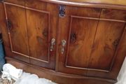 Antique Victorian burr walnut display cabinet