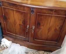 Antique Victorian burr walnut display cabinet