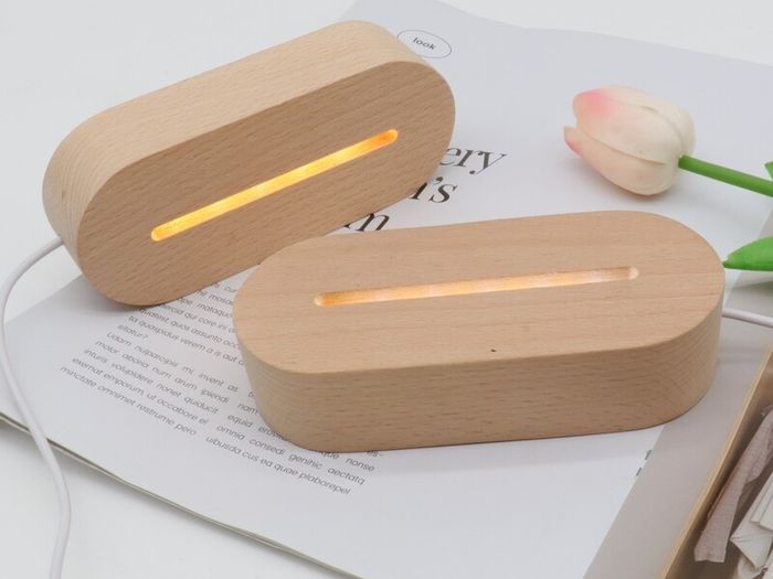 Oval Wooden Base LED Light For Acrylic Resin Art - BULK SALE