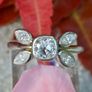 Antique Diamond Cluster Solitaire Ring - Platinum Image 10