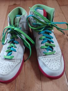 Womens Nike Dunks High White Metallic Silver and Cherry  Size UK 3.5