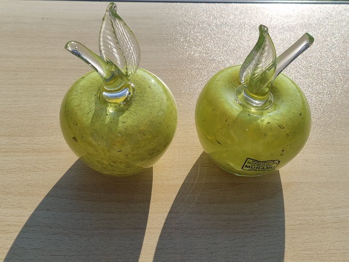 Two Murano Glass Apples