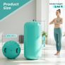 Inflatable Air Roller Gymnastics Barrel,100 x 60cm(23.6X39.4in) Gymnastics Tumbling Roller Barrel for Backhandspring, Yoga, Cheerleading Training, Home Gym Balance Equipment with Electric Pump, Green Image 4
