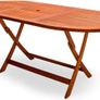 Foldable Acacia Wood Garden Table with Parasol Hole 160cm Weather Resistant Image 2