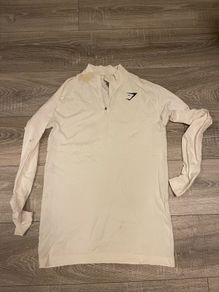 GymShark HalfZip White Mens Size Small