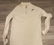 GymShark HalfZip White Mens Size Small